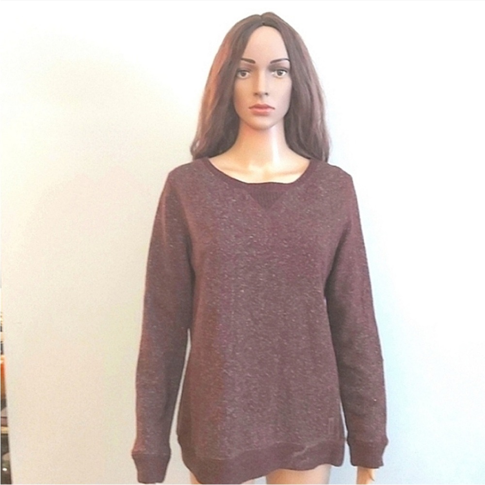 Roots sweater size small rust brown knit scoop neck